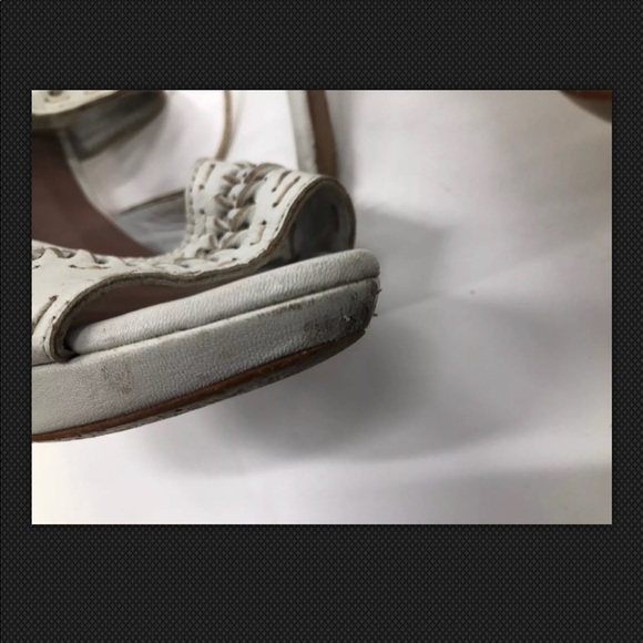 Zara Pumps Size 6 EU 37 Ivory Woven Ankle Straps - Picture 7 of 8